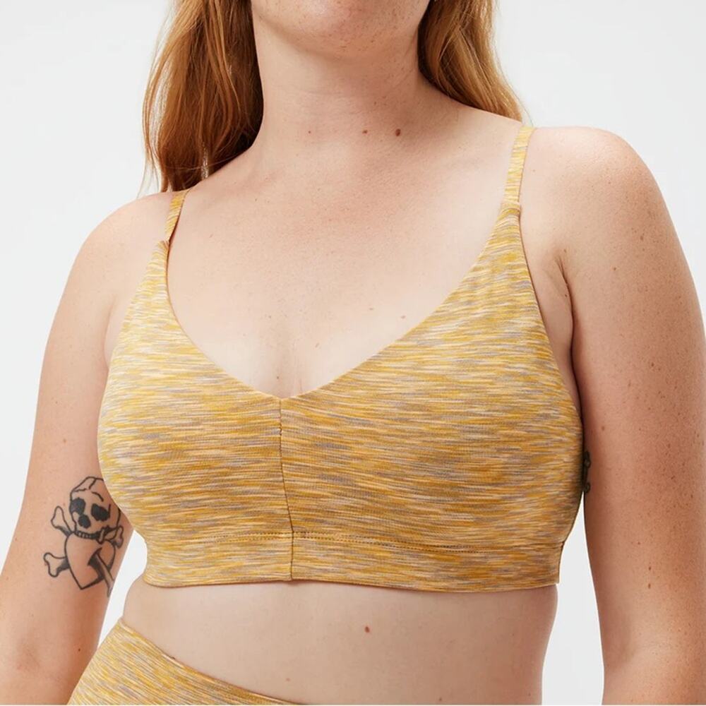 Outdoor Voices Marled Yellow Sports Bra